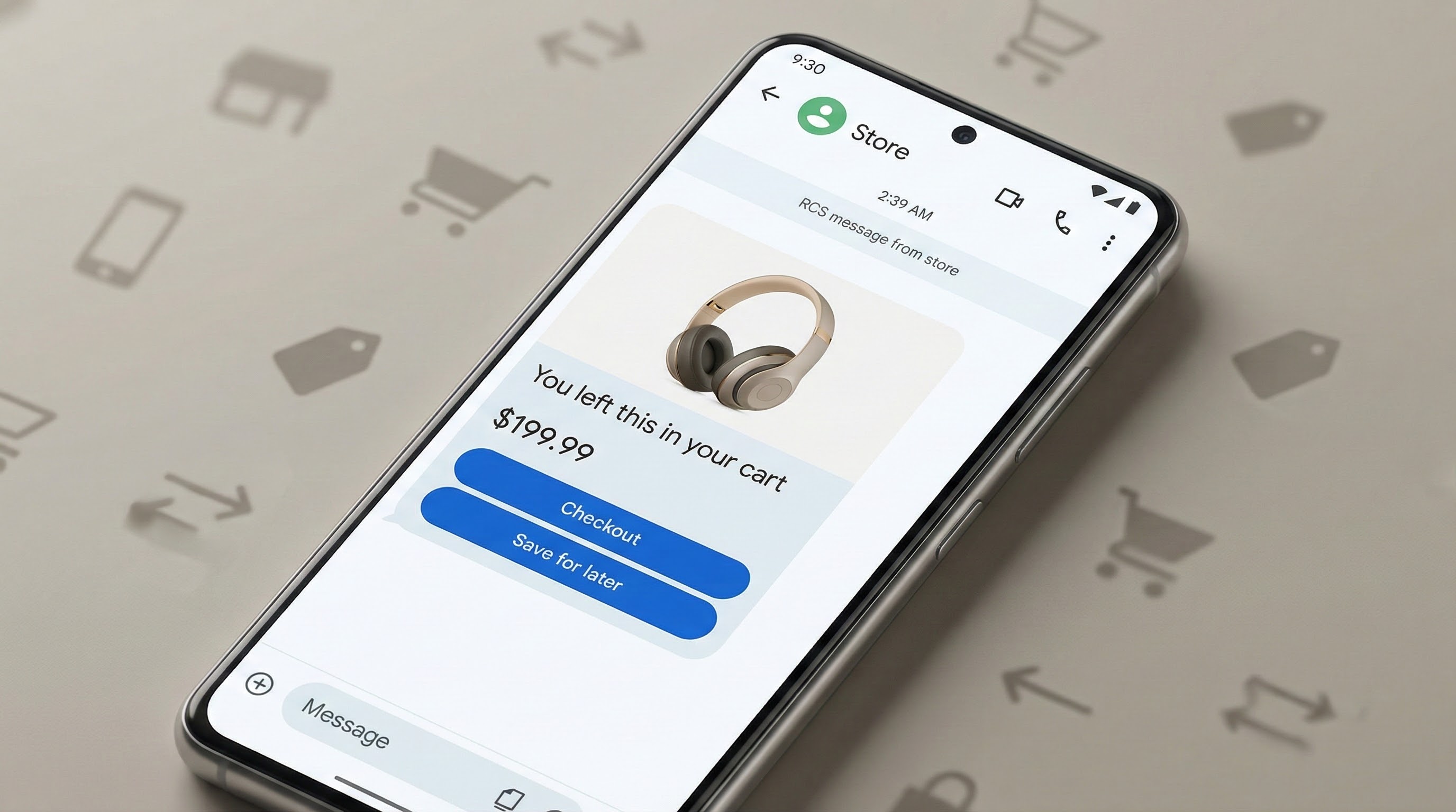 Rcs cart recovery message with checkout button