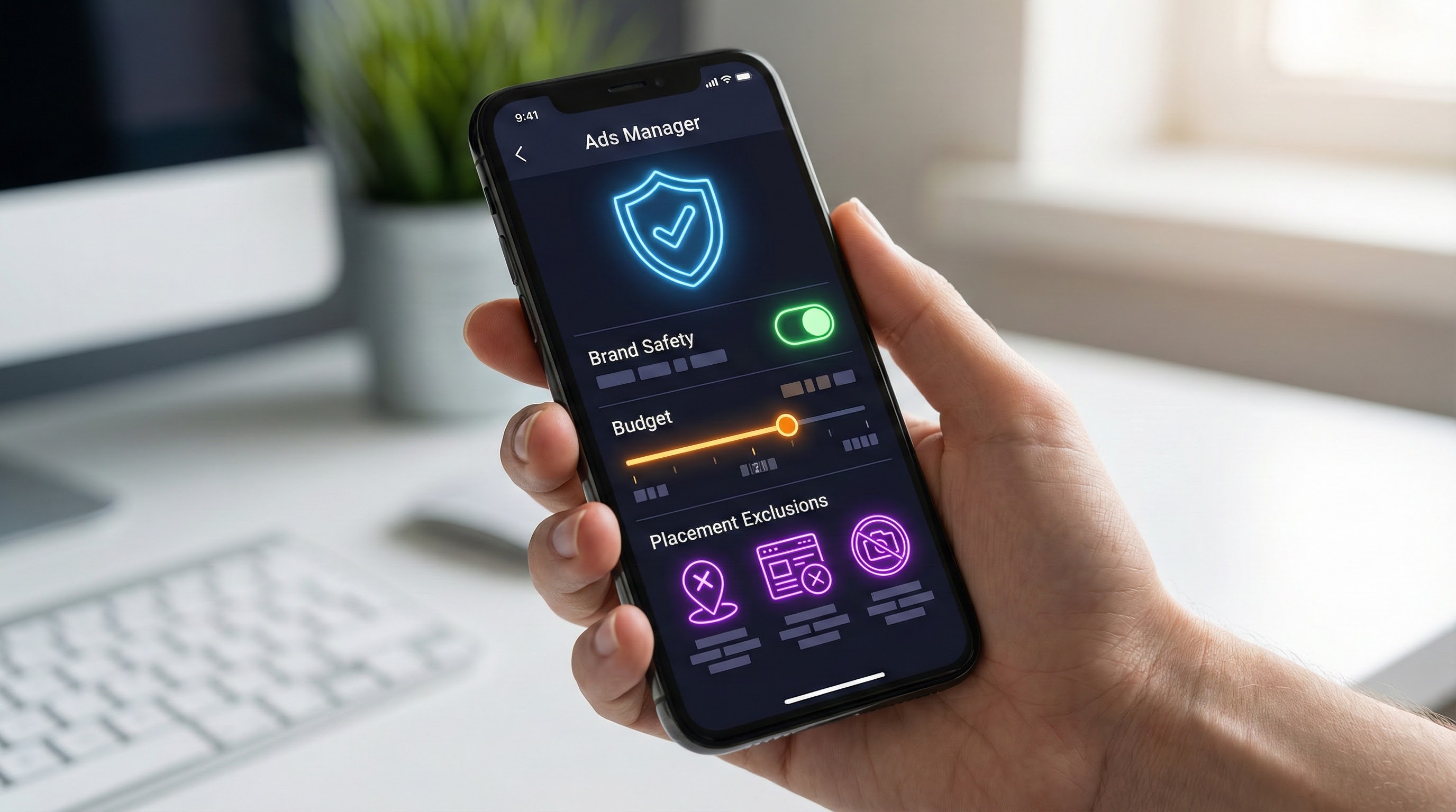 Mobile concept of human-in-the-loop controls for an ai ads agent