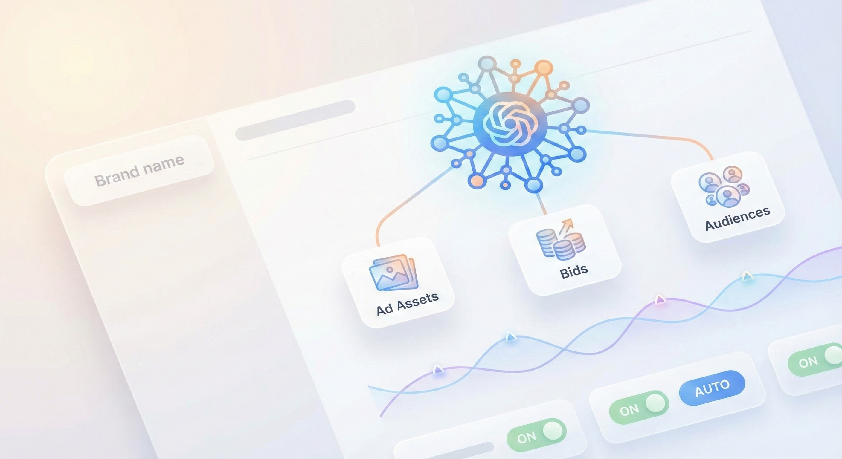 Ai agent orchestrating bids, assets, and audiences in an ads dashboard
