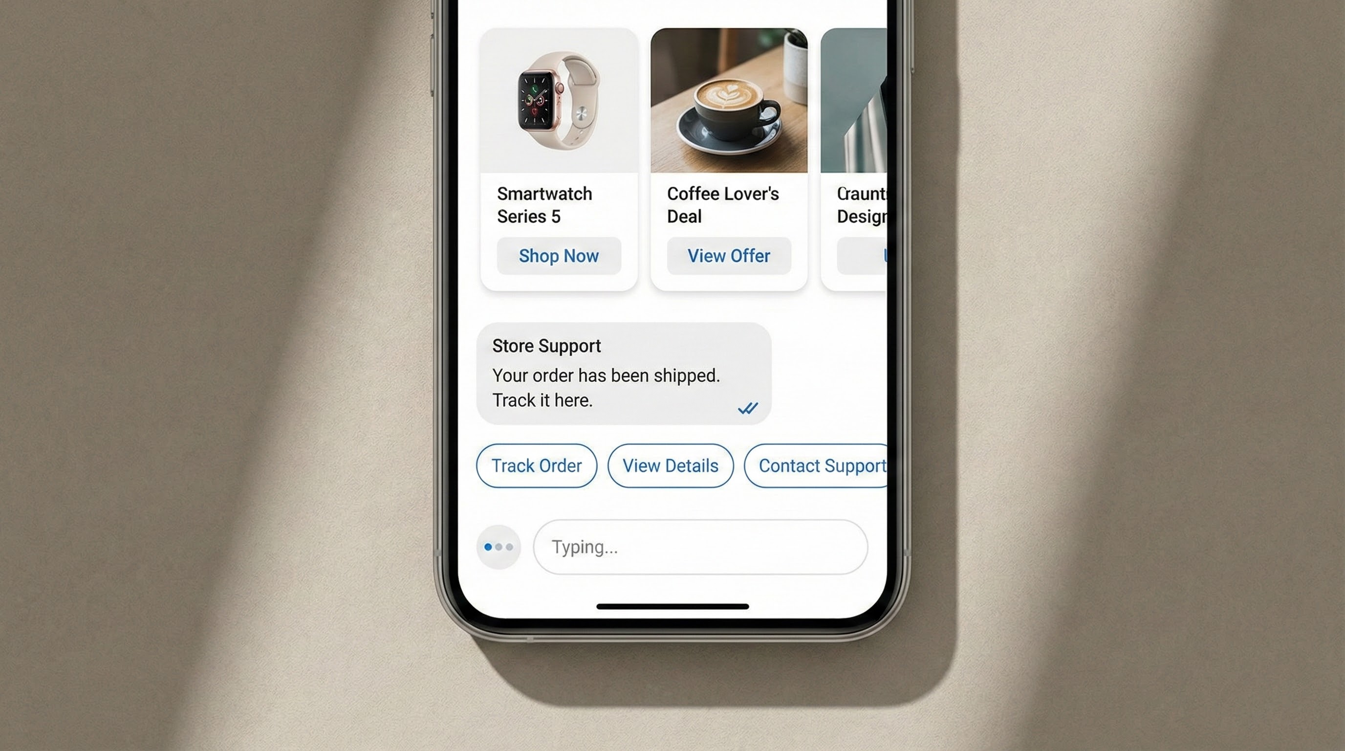 Rcs features including carousel cards, suggested replies, and action buttons