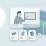 Hero graphic showing a video with a shoppable product carousel powered by a product feed.