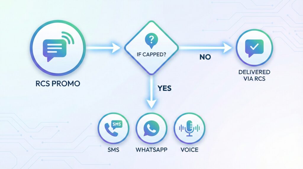 Backup routing plan when rcs promotional traffic limits in india restrict reach.