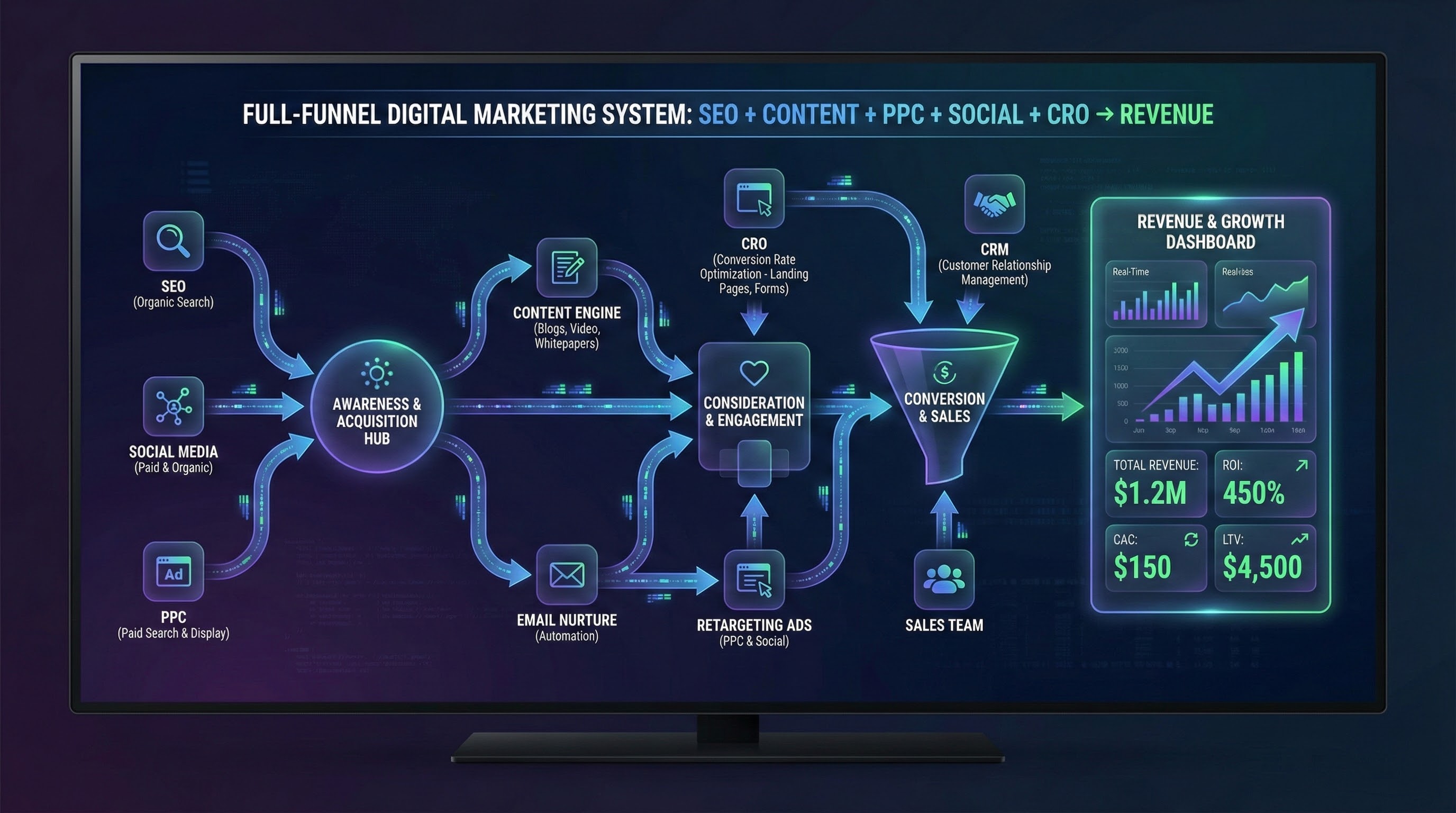 Full-funnel digital marketing system that protects visibility and revenue in ai-driven search