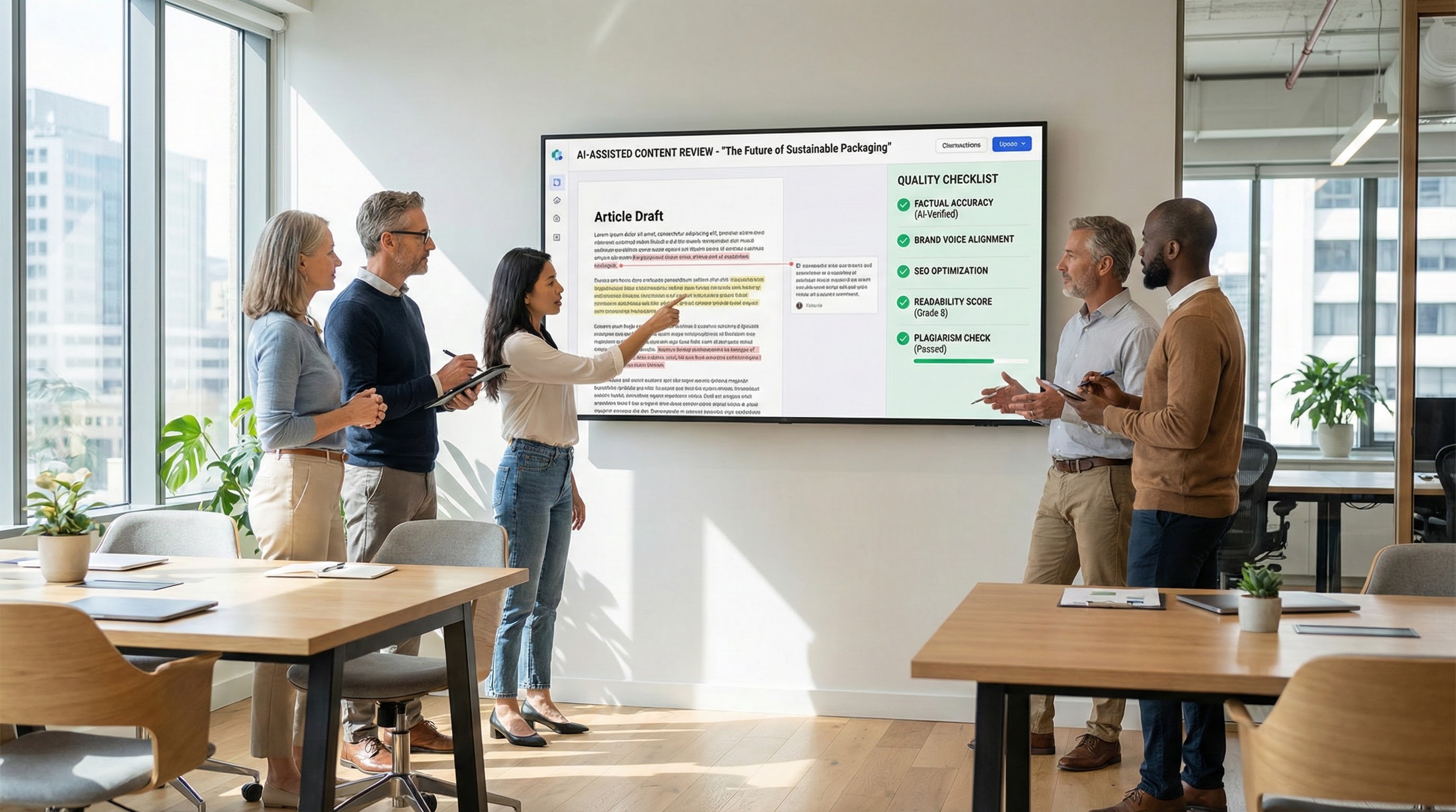 Ai content quality checklist review meeting in 2026