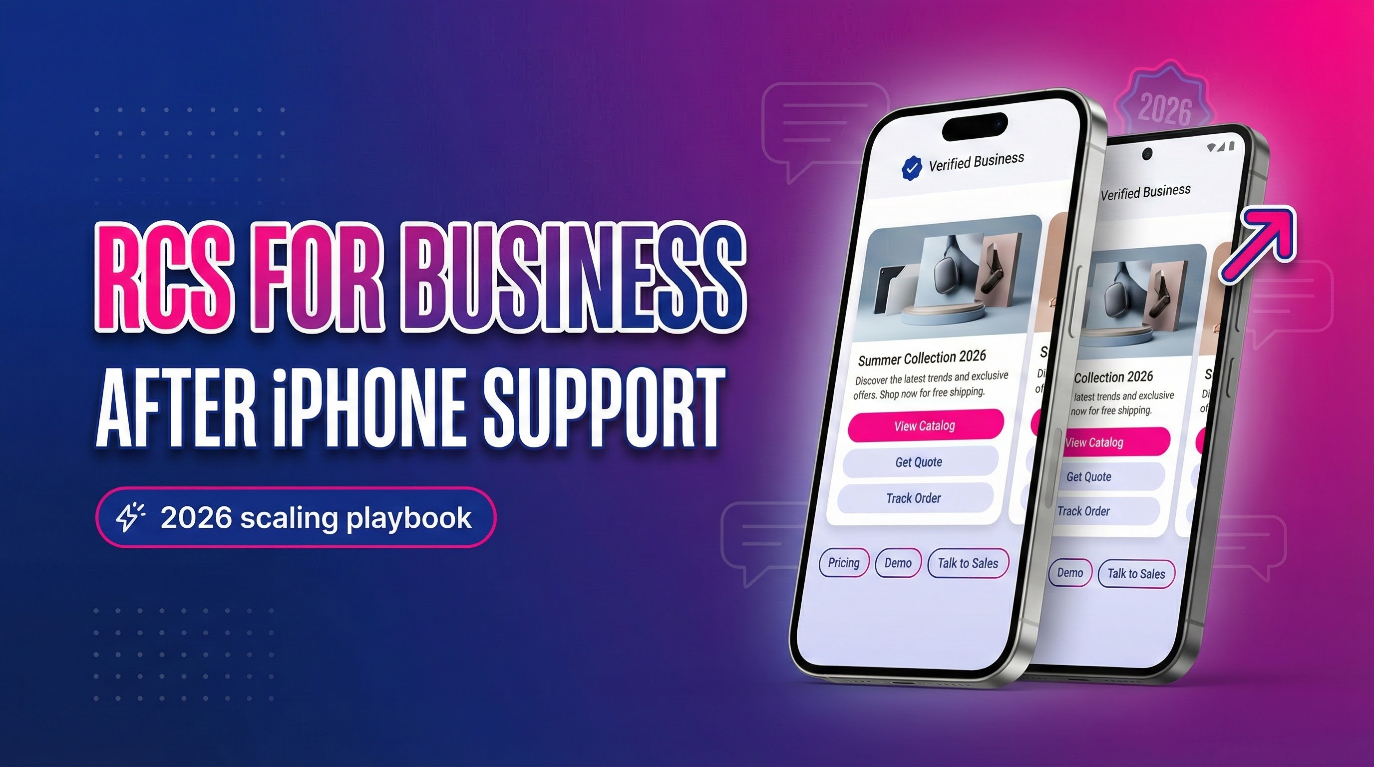 Rcs for business after iphone support featured image with rbm rich card carousel and action buttons