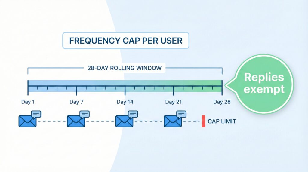 Rolling 28-day campaign plan aligned with rcs promotional traffic limits in india.