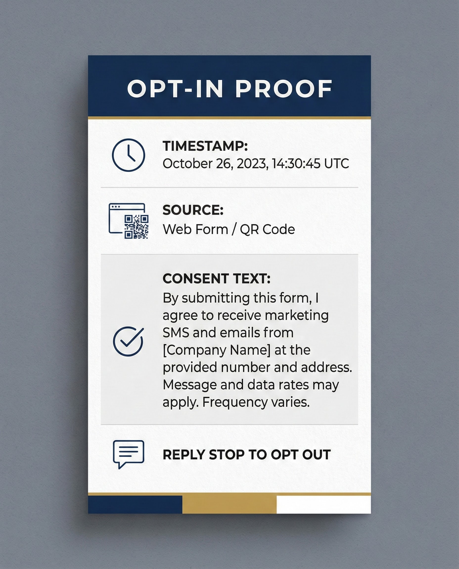 Infographic showing compliant whatsapp opt-in data captured for automation.