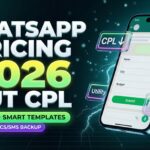 Whatsapp business pricing 2026 concept banner with chat and pricing cards.