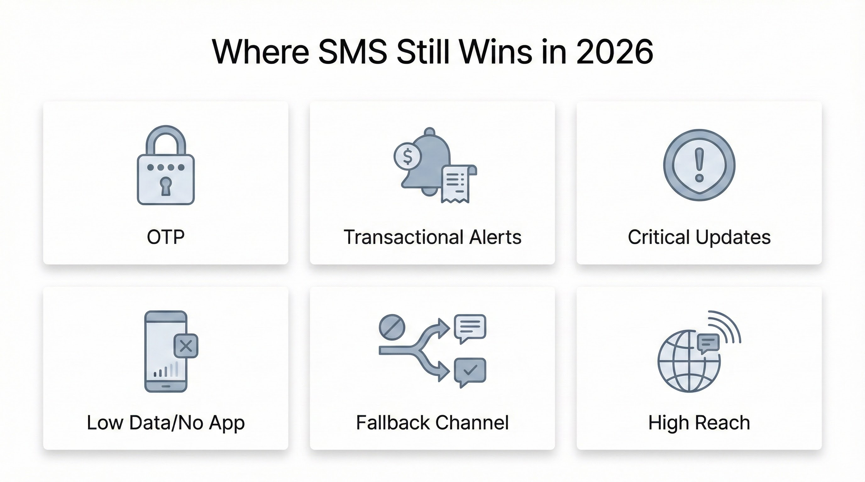 Sms messaging in 2026 use cases: otp, transactional alerts, critical updates, and fallback