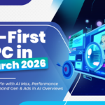 Ai-first ppc in march 2026 featured image showing digital advertising growth with ai max, performance max, demand gen, and ads in ai overviews