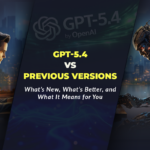 Gpt-5. 4 vs previous versions featured image with human and ai robot concept illustrating what is new, what is better, and what gpt-5. 4 means for users, businesses, and advanced ai workflows.