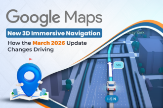 Cover image highlighting google maps new 3d immersive navigation and how the march 2026 update changes driving with a 3d route preview.