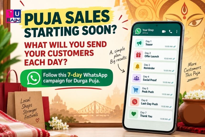 7-day whatsapp campaign for durga puja for local shops